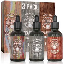 Viking Revolution - Beard Oil - All Natural Variety Beard Oil For Men With Argan & Jojoba Oils - Bay Rum, Unscented, Sandalwood - Softens, Smooths &