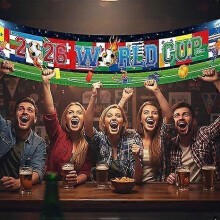(40x185cm (with holes and cord), SY-HF026) 2026 USA-Mexico World Cup Bar Atmosphere Banner Party Decorations