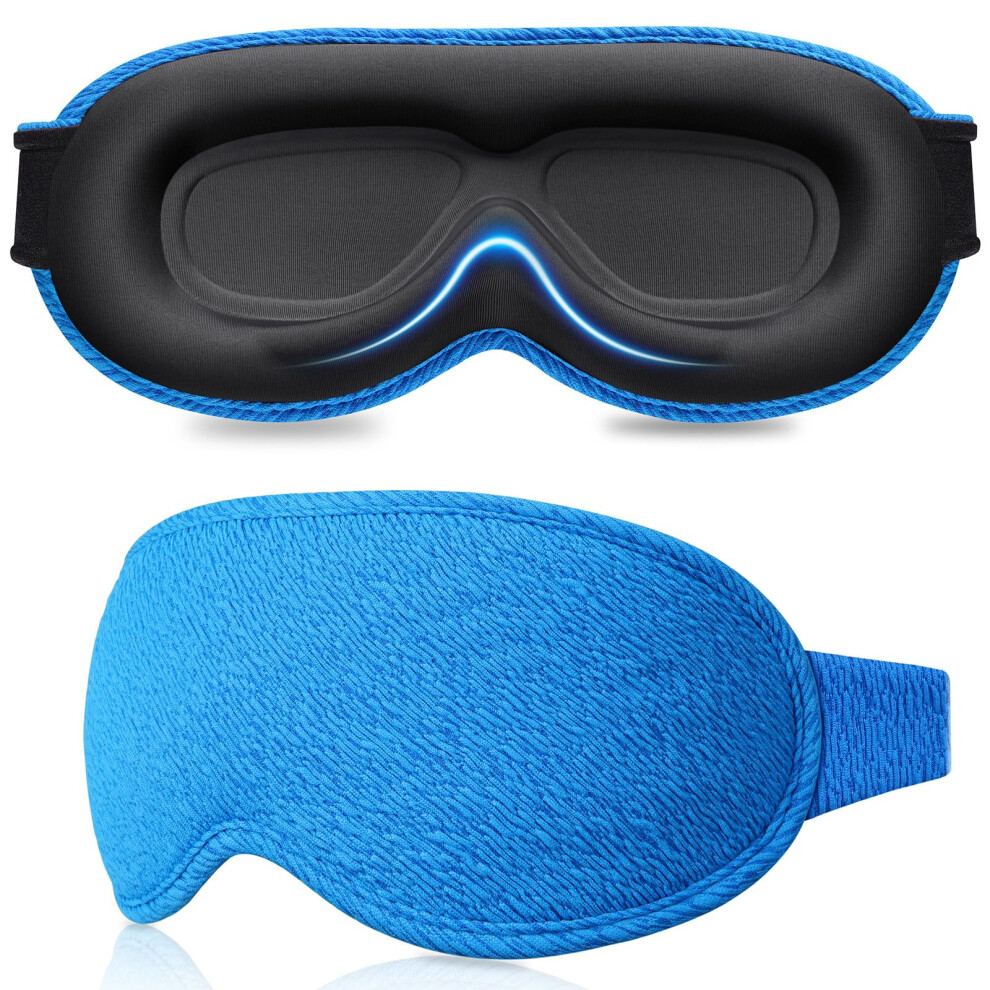 Gritin 100% Blackout Sleep Masks For Women & Men - Zero Pressure Sleeping Eye Mask- Ergonomic Design 3D Cutout Eye Movement Friendly, Ultra Soft & Co