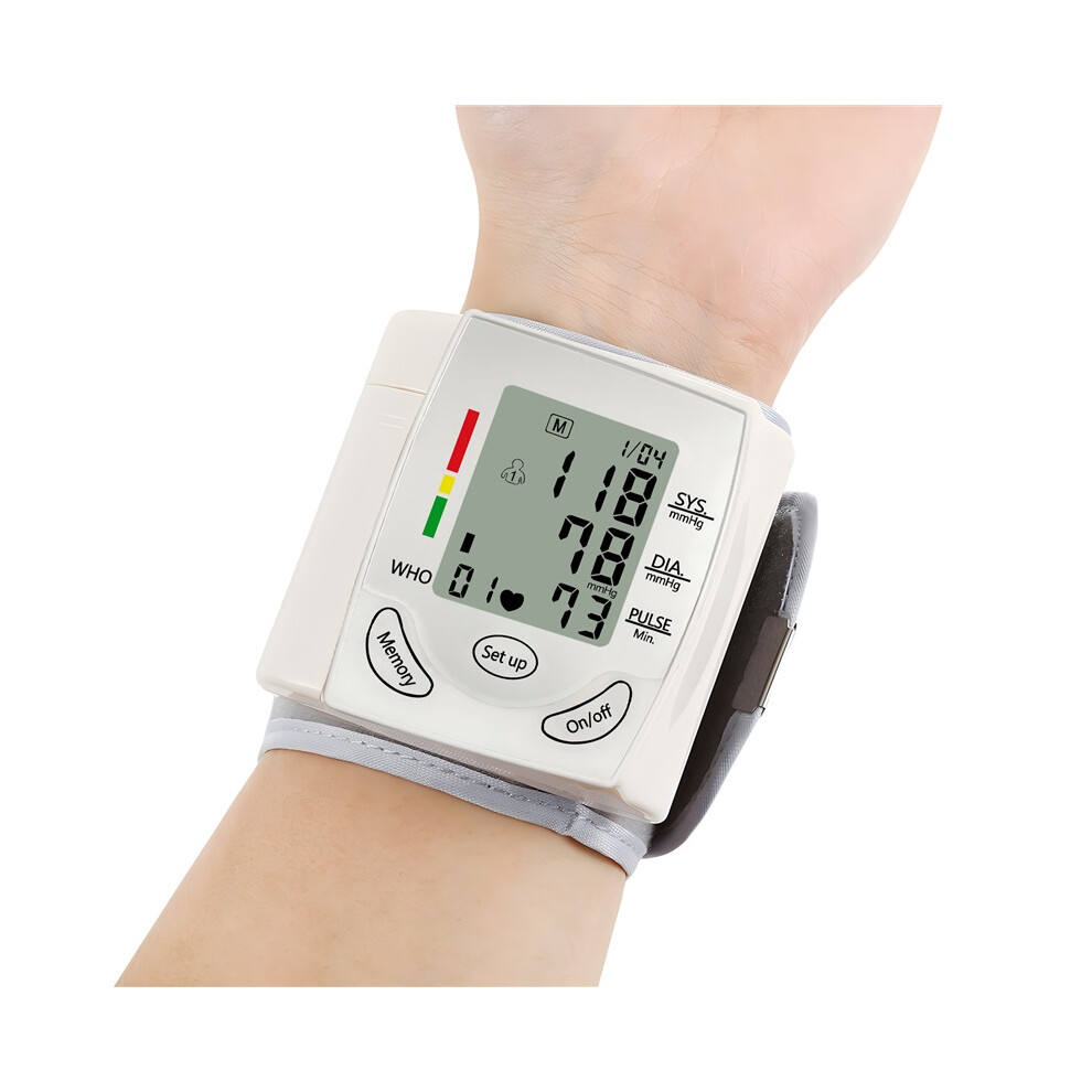 Stoyotu White (White) Digital Wrist Blood Pressure Monitor Medical Sphygmomanometer Automatic Tonometer Tensiometro