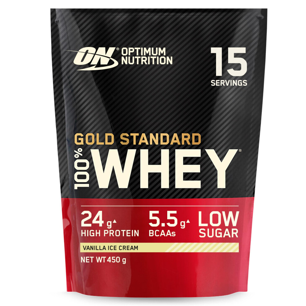 Optimum Nutrition 100% Gold Standard Whey Protein Powder, 24G Protein, Vanilla Ice Cream, Bcaa, Low-Sugar, FastâDigesting Isolate For Muscle Gain &