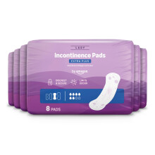 by Amazon Extra Plus Incontinence Adult Pads, 48 Incontinence Pads (6 Packs of 8