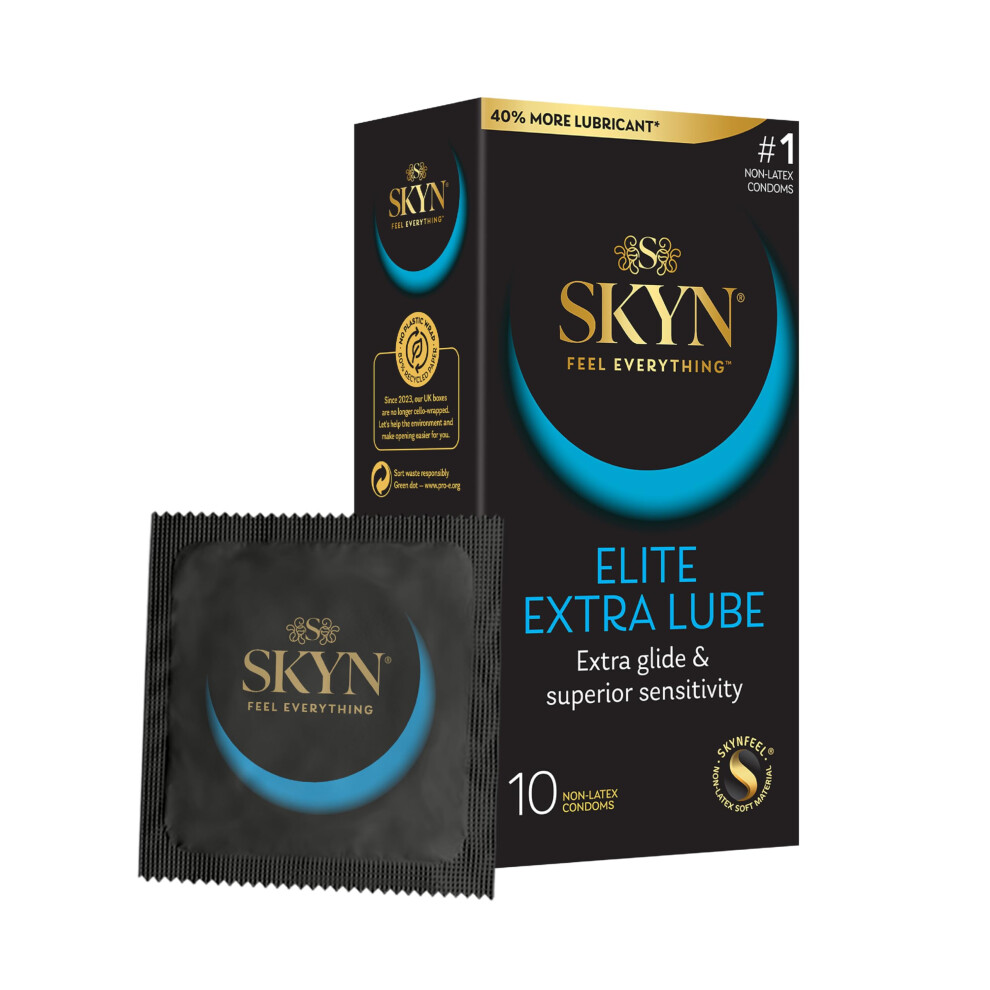 Skyn Elite Extra Lube Condoms, Pack Of 10 Â Ultra-Thin, Lubricated Latex-Free Condoms With Extra-Silky Lubricant