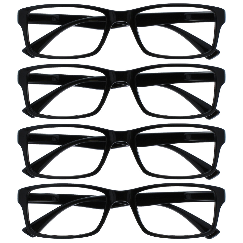 Opulize Pep Classic Reading Glasses For Women Men, Scratch Resistant Rectangular
