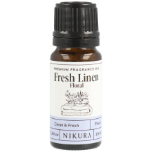 Nikura - Fresh Linen (Floral) Fragrance Oil - 10ml | Perfect for Diffuser for Home, Soap Making, Candle Making, Wax Melts | Bath Bombs, Pot Pourri Re