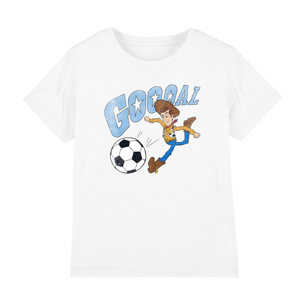 Toy Story (3-4 Years, White) Childrens/Kids Goal Woody T-Shirt