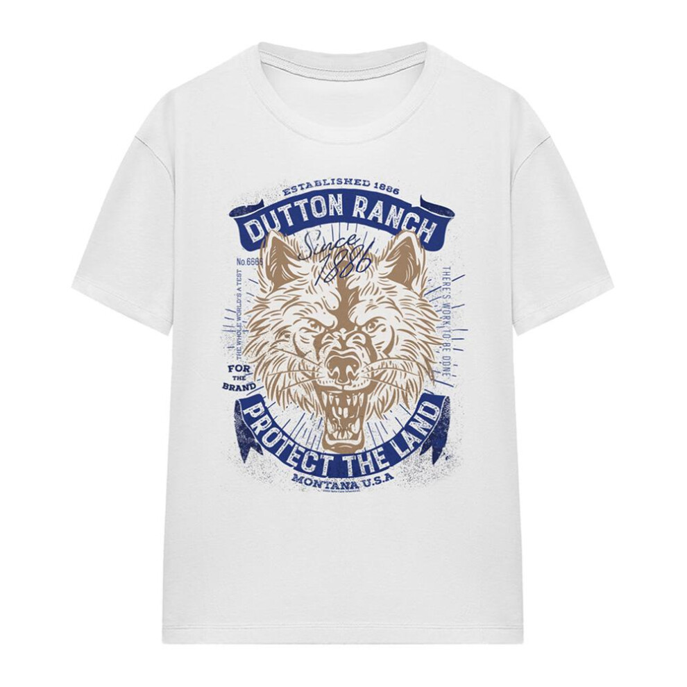 Yellowstone (M, Athletic Heather) Womens/Ladies Protect The Land Wolf Heather T-Shirt
