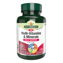 Natures Aid Multivitamins & Minerals with Iron – High Strength One-a-Day Multi-Vitamin Formula – Supports Energy, Immunity & Bone Health – Non-G