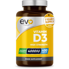 Vitamin D 4000IU High Strength Supplement | 400 Vitamin D3 Tablets - 13 Months' Supply | VIT D3 | One-a-Day | High Absorption Cholecalciferol | Made