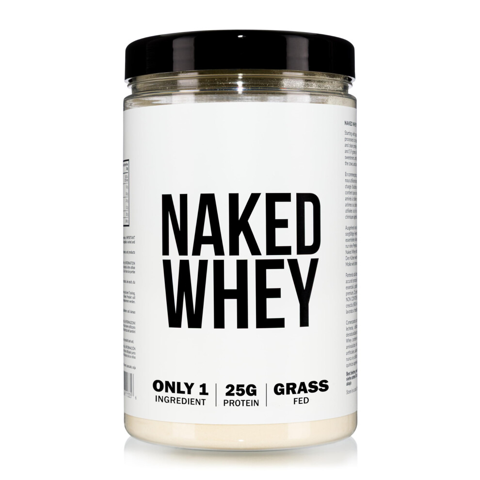 Naked Whey Protein Powder, Only 1 Ingredient, Grass Fed, Gluten Free, Soy Free, Gmo Free, 25G Protein And 6G Bcaas Per Scoop, Unflavoured, 12 Serving
