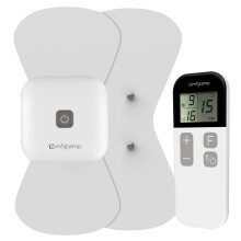 Comfytemp Wireless TENS Machine, Portable Muscle Stimulator with 15 Modes, Rechargeable Electronic Pulse Massager with 2 Pads, Helps Relieve Muscle T