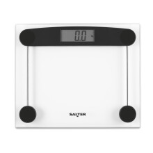 Salter Clear Glass Bathroom Scale – Electronic Digital Bodyweight Scale, 180kg/28st 8lb, Fitness, LCD Display, Step on Instant Reading, Compact, Tra