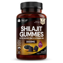Shilajit Gummies - Enriched with Zinc & Vitamin B6 - High Strength 3000mg Pure Himalayan Shilajit for Men and Women - Berry Flavoured, Vegan Shilajit