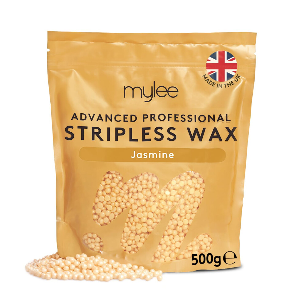Mylee Advanced Stripless Wax 500G [Jasmine] Professional Hard Wax Beads, Painless Hair Removal, No Strips Needed, Peelable Hot Wax For Hair Removal,
