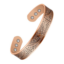 Jeracol Copper Magnetic Bracelets for Men Women,100% Solid Copper Magnetic Cuff Bangle with Powerful Magnets(Each 3500 Gauss), Brazaletes with Jewelr
