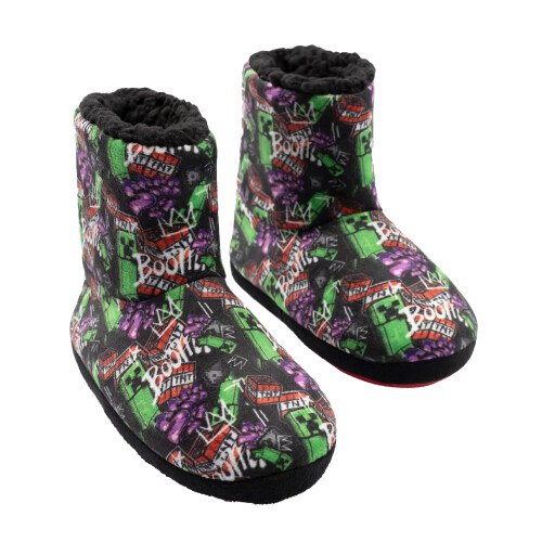 Minecraft (11 UK Child, Multicoloured) Minecraft Boys All-Over Print Slipper Boots 2
