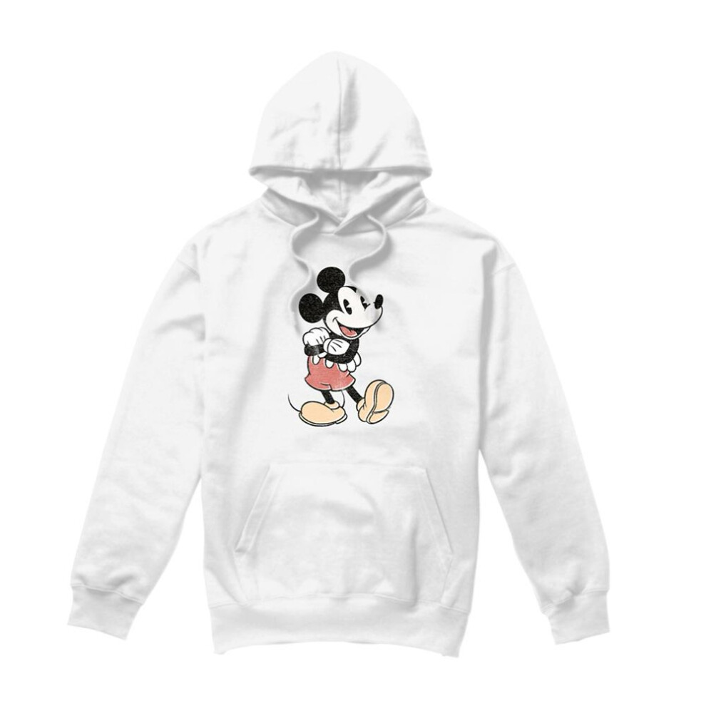 Disney (Xxl, ) Unisex Adult Mickey Mouse Vintage Hoodie White