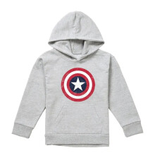 (12-13 Years, Athletic Heather) Captain America Childrens/Kids Shield Heather Pull Over Hoodie