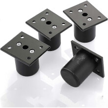 Adjustable 50mm Black Aluminum Alloy Furniture Legs for Bed Base, Cabinet & Table - 10099199003564pcs