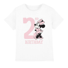(7-8 Years, White) Disney Childrens/Kids Minnie Mouse 2nd Birthday T-Shirt
