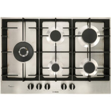 Bosch 6 Series PCS7A5B90 Built-in Gas Hob, Stainless Steel, 1000 W, Ro