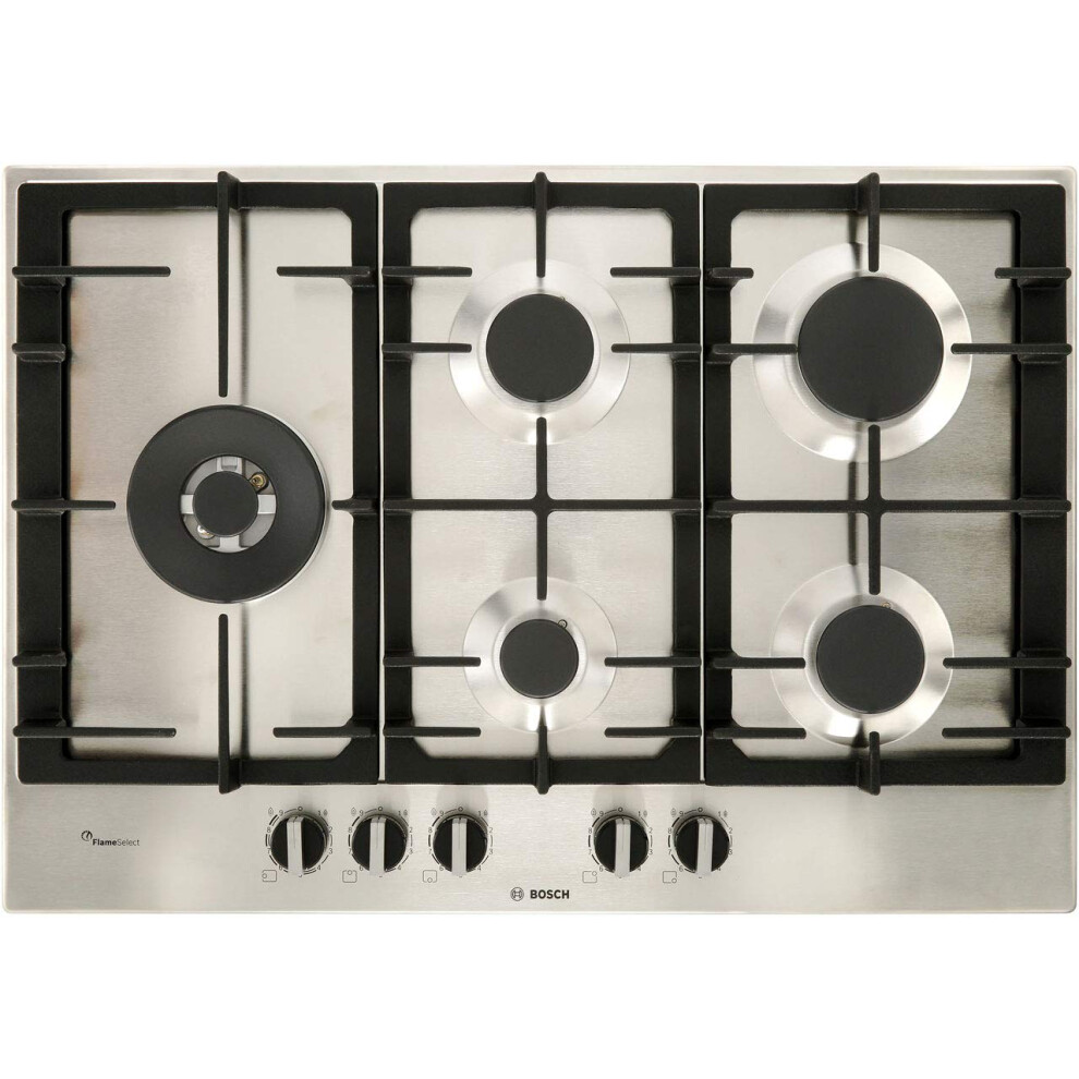 Bosch 6 Series Pcs7a5b90 Built-In Gas Hob, Stainless Steel, 1000 W, Round