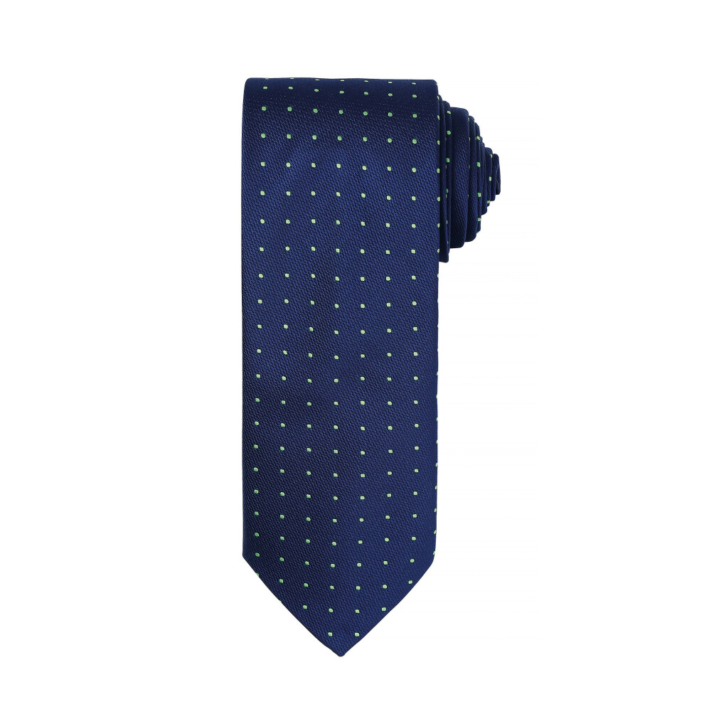 Premier (One Size, Navy/ Lime) Mens Micro Dot Pattern Formal Work Tie