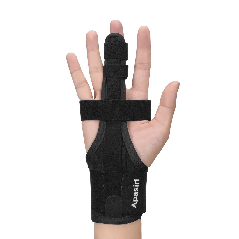 Apasiri Trigger Finger Splint, Finger Brace Support For Broken Finger, Metacarpal Finger Splint Hand Brace, Straightening Immobilizer Treatment For S