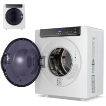 GiantexUK 4KG Vented Tumble Dryer, 1400W Compact Mini Tumble Dryer with 2 Modes, 3 Heat Levels, Digital Display, Stainless Steel Tub, Overheat Protec