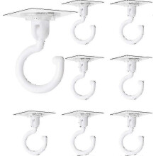 Lot de 8 crochets adhésifs transparents rotatifs à 360 - Sans perçage pour murs et plafonds
