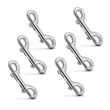 6-Pack Alloy Double Ended Bolt Snaps - Metal Spring Clips