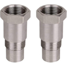 Set van 2 zilverkleurige verlengstukken en adapters voor zuurstofsensorstekkers