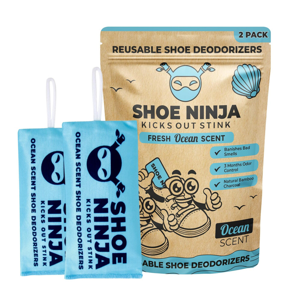 Ellis Harper Shoe Ninja Shoe Deodorizer - Shoe Odour Eliminator With Activated Charcoal, Versatile And Reusable Deodoriser Bags For Shoes, Football Boot Deodorise