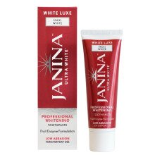 Janina Ultra White 75ml White Luxe Maxi White Toothpaste | Natural Fruit Enzyme Whitening | Low Abrasion Formula | Stain Removal & Plaque Control | V