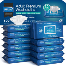 Inspire Adult Wet Wipes, Wash Cloths | Adult Wipes for Incontinence & Cleansing