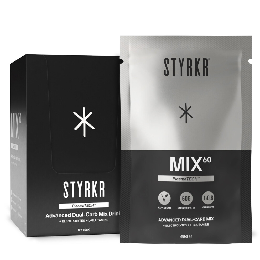 Styrkr Mix60 Energy Powder Sachets - 60G Of Carbs - Pack Of 12 Energy Powder Drink Mix For Cycling & Running - Approved By Endurance Atheletes - Adva
