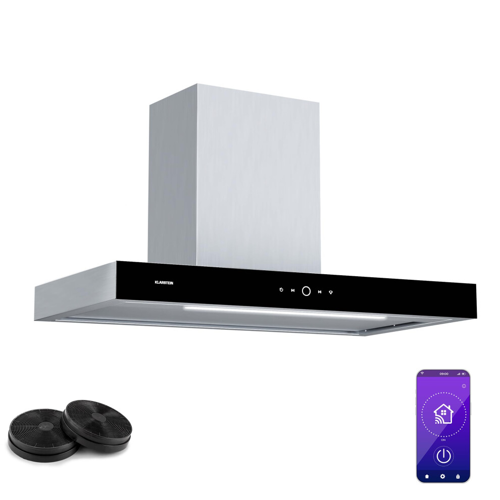 Klarstein Smartedge Cooker Hood - 90Cm Kitchen Extractor, Wifi & Touch