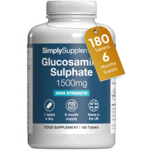 Glucosamine Sulphate 2KCL 1500mg | Supports Active Lifestyles | Marine Sourced | 180 Tablets = 6 Months' Supply | Manufactured in The UK in Accordanc