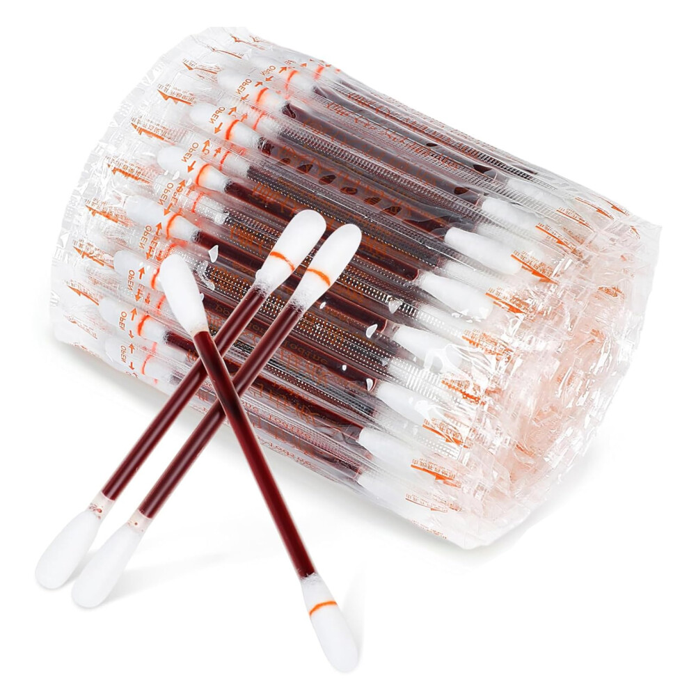 Iohjsa 100 Pieces Disposable Iodine Cotton Swabs, Iodine Disinfected Cotton Swab, Individually Packaged Iodine Swabs For Wound Skin Cleansing