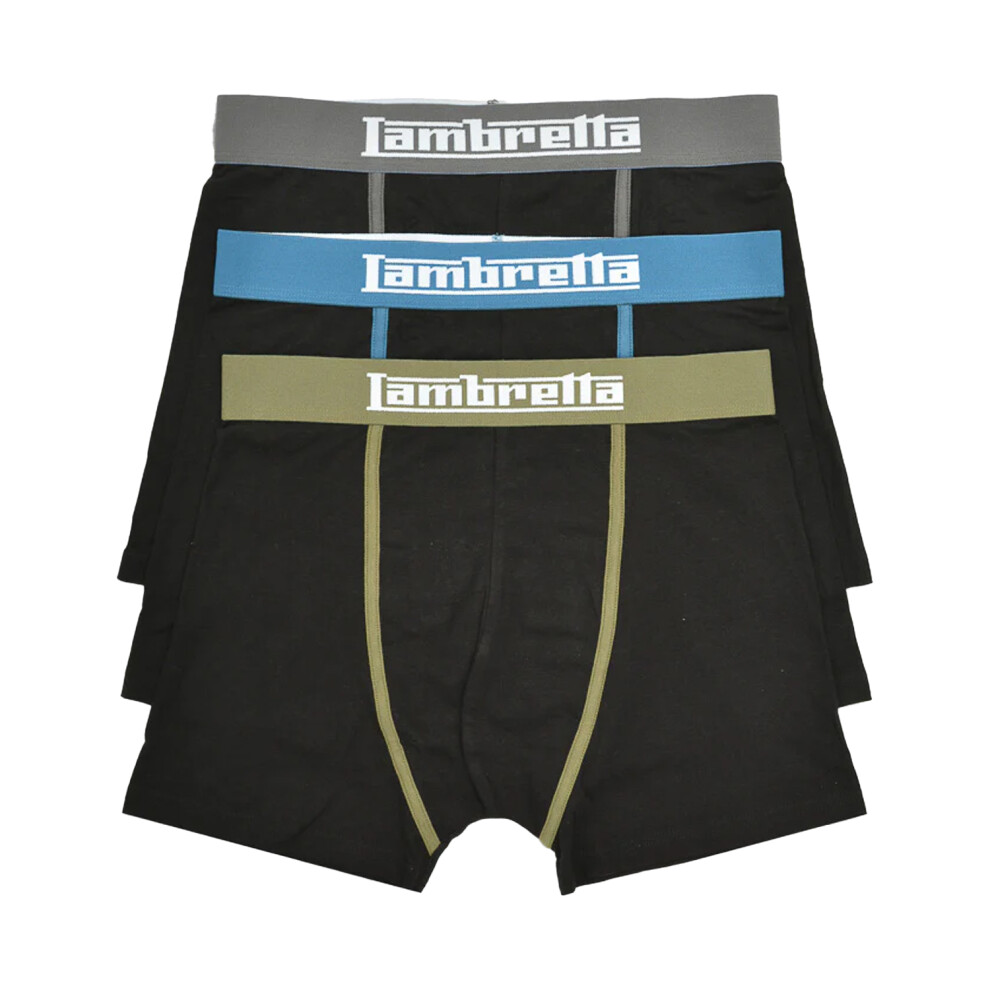 Lambretta (Xl, ) Mens Classic Boxer Shorts (Pack Of 3) Black