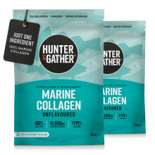 Hunter & Gather Marine Collagen Powder Twin Pack | Pure Unflavoured Premium Hydrolysed Wild Caught Marine Collagen Peptides Powder for Hair Skin Nail