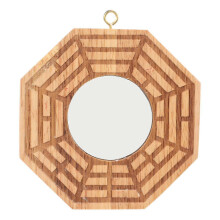 Wooden Concave Bagua Mirror for Outdoor Door - Bring Wealth & Good Luck Decoration