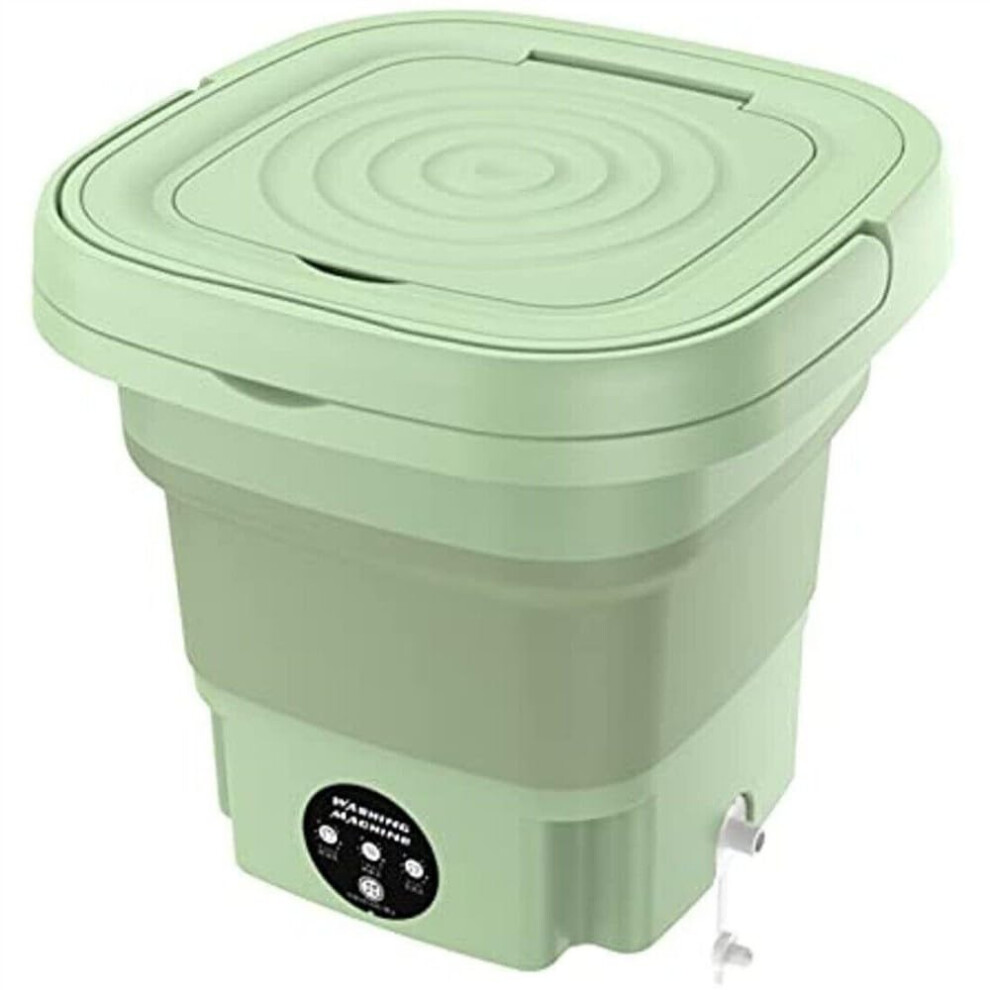 Portable Foldable Washing Machine, 8L Mini Washer, ABS and PU, Green,