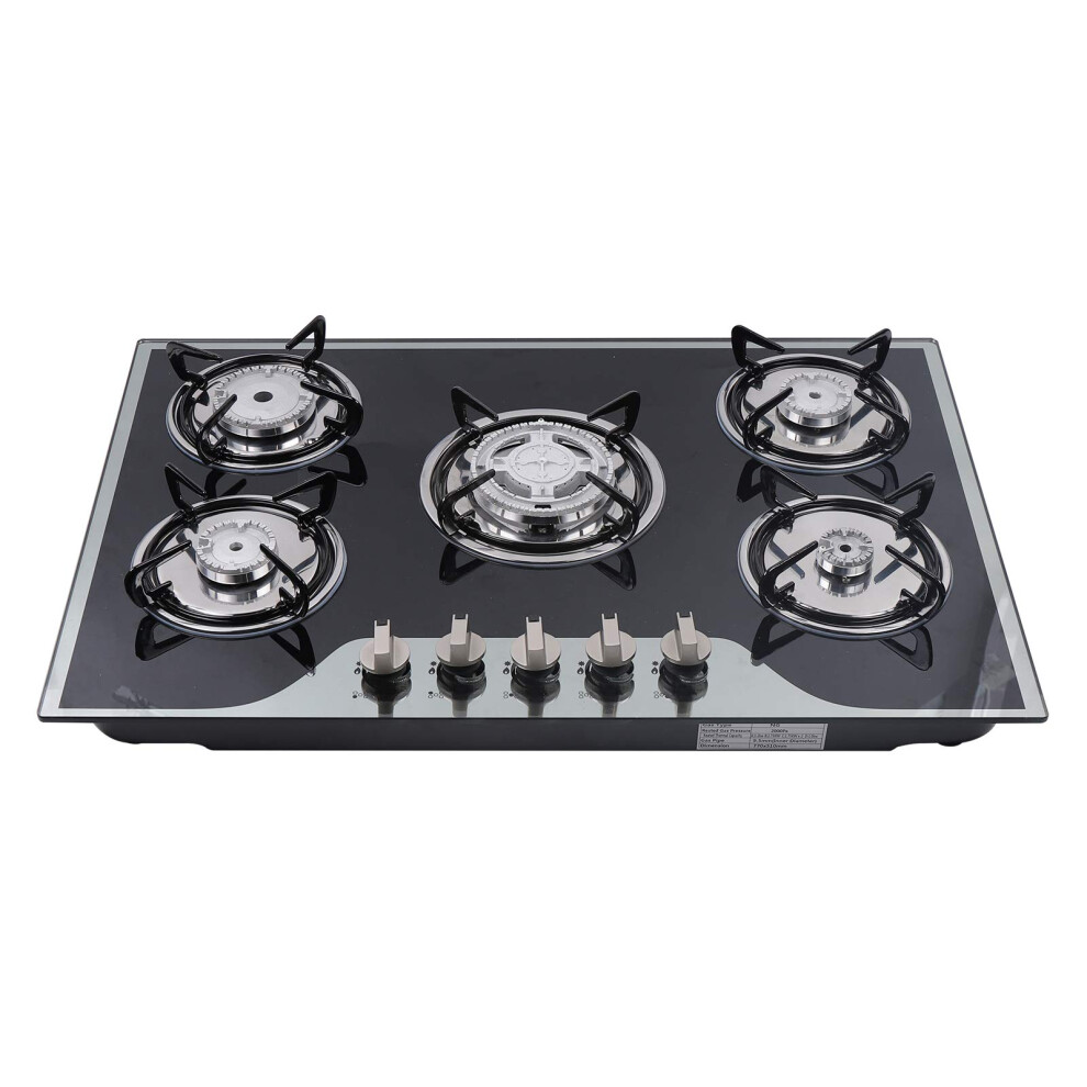 Shiyinge 5 Burner Gas Stove Cast Iron Hob Cooker Lpg Ng Cooktop + Stainless Ste