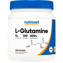Nutricost L-Glutamine Powder (500 Grams) Unflavoured - Gluten Free & Non-GMO, 100 Servings