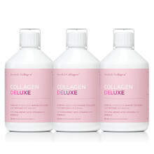 Swedish Collagen Deluxe | 12,500 mg Hydrolysed Marine Collagen Liquid Supplement - 3 x 500 ml (1,500 ml in Total), 60 Day Supply | Hyaluronic Acid, B
