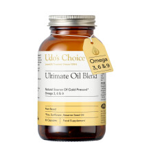 Udo's Choice Ultimate Oil Blend Capsules - Vegan Omega 3 6 9 from Cold-Pressed Plant Oils - Flaxseed, Evening Primrose, Sunflower - Heart, Brain, Ski