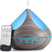 VitezTab Aroma Diffuser Electric Humidifier : Ultrasonic Diffusers for Home - 500ml&4 Timers& 7-LED - For Family&In Office Bedroom - With Remote Cont