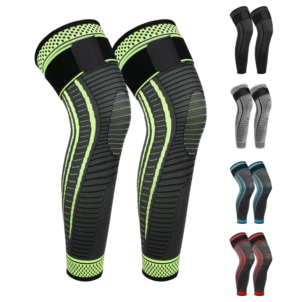Photos - Safety Equipment Ruilaibao Full Leg Compression Sleeves 2 Pack anti Sliping Ventilation Long Knee Support with Wraps for Men and Women Long K