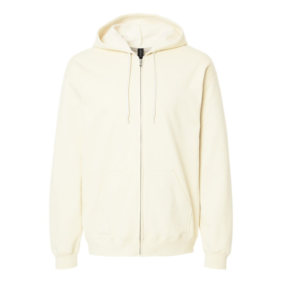 Gildan (Xxl, Off ) Mens Softstyle Fleece Midweight Full Zip Hoodie White